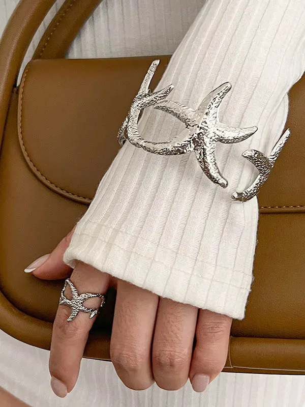 Geometric Flower Shape Rings Accessories Bracelet Accessories SILVER-C-One_size