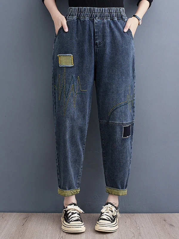Women's Graphic Printed Pockets Jeans