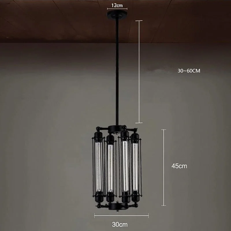 Retro Vintage 4 Heads Steam Pipe Ceiling Pendant Lamp E27 Lights Loft