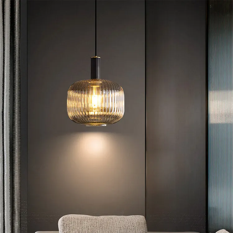 Vintage Oval Lantern Glass Pendant Light