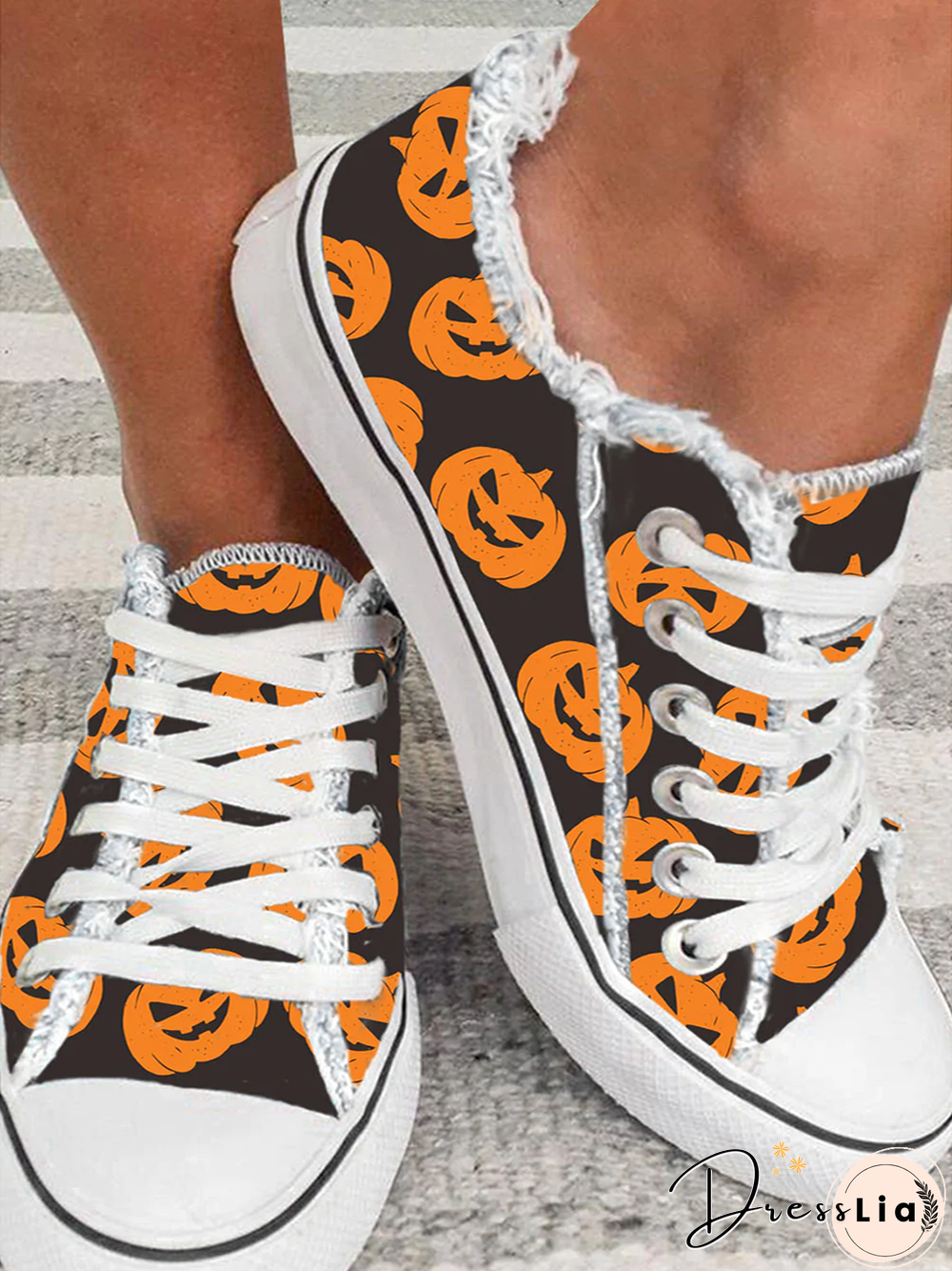 Halloween Pumpkin Pattern Canvas Shoes