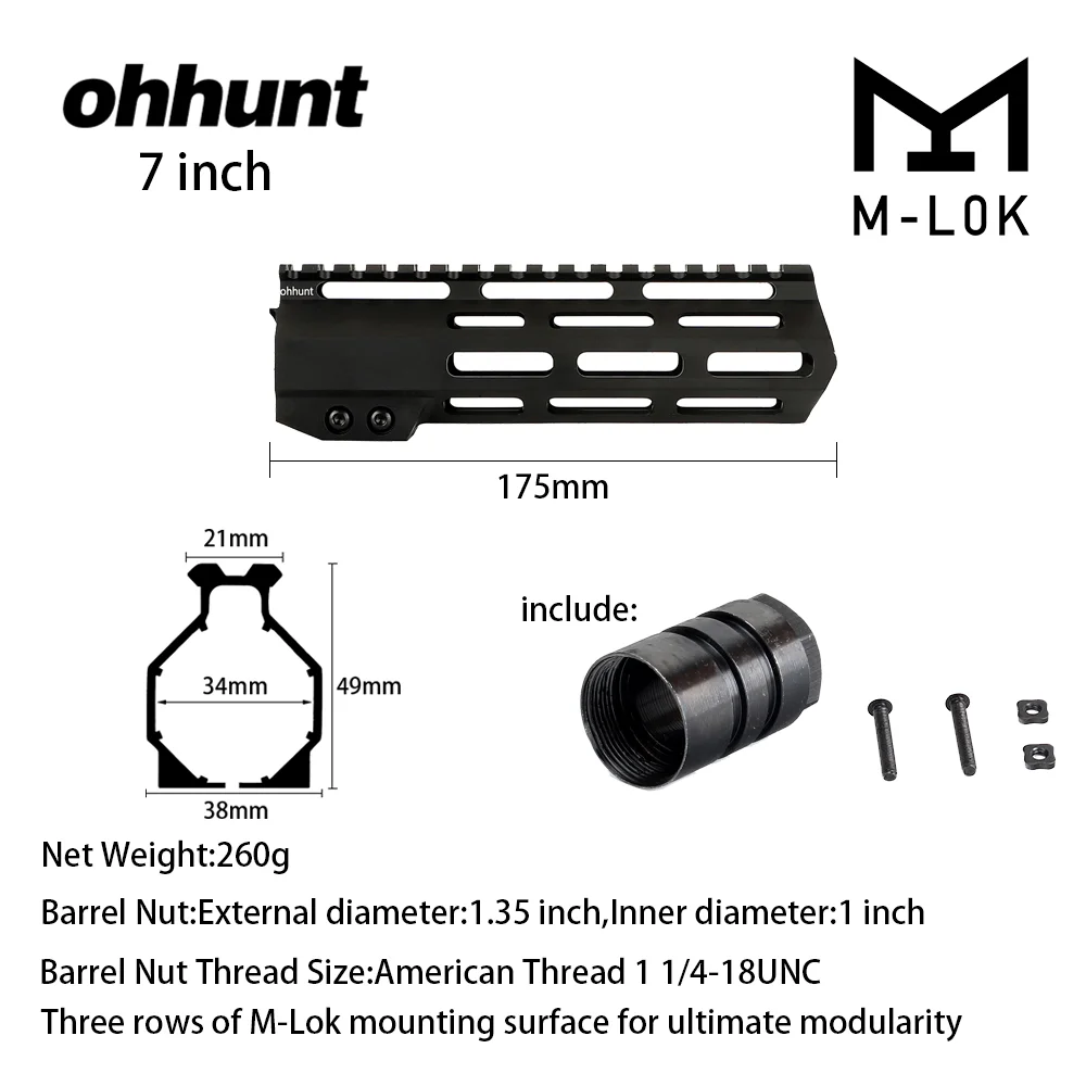ohhunt ® AR15 Free Float M-LOK Handguard 