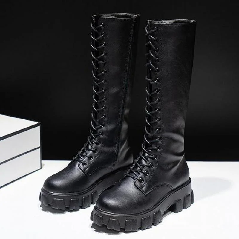 Pu Boots Sexy High Boots Knee-high High Heels For Women Fashion Shoes 2022 Spring Autumn Booties Female Plus Size 35-43