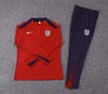 2024 England Half-Pull Training Suit  Date red  Soccer Jersey Set