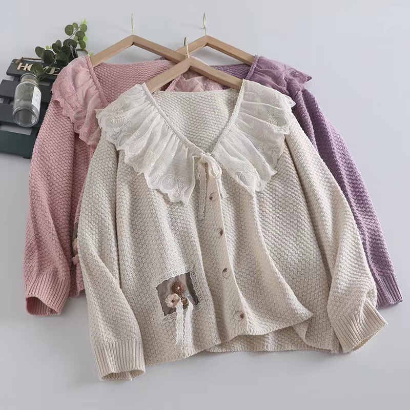 Chicfifth Sweater Women Winter Long Sleeve High Quality Autumn Vintage Top Knitted Cardigan