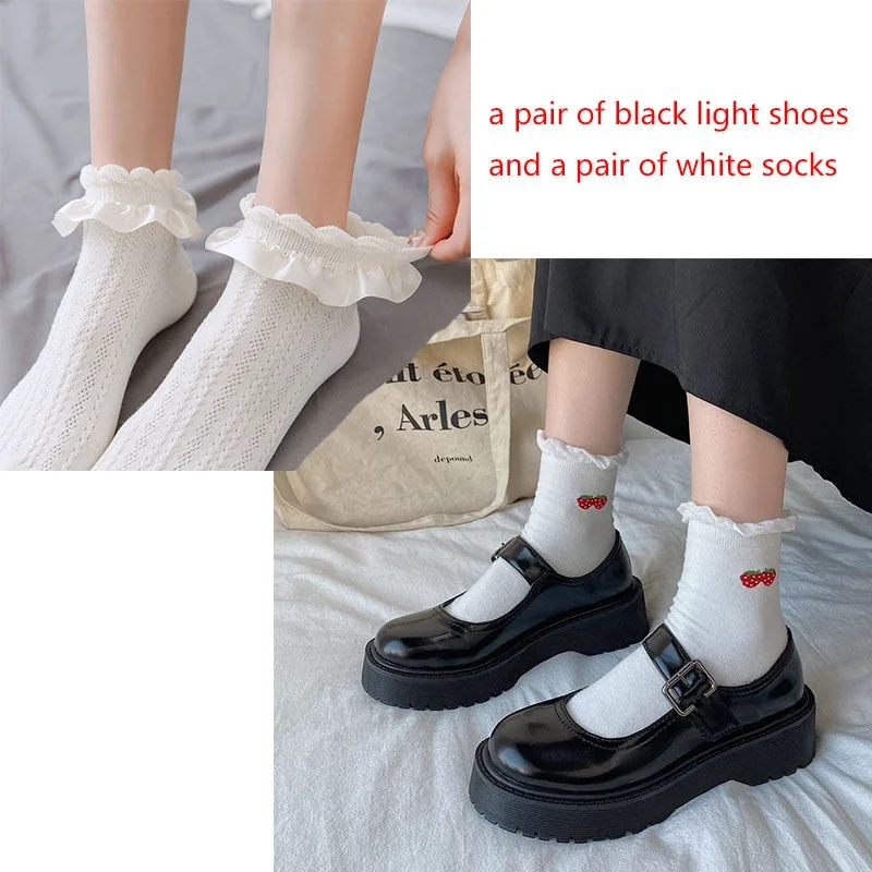 School Student Shoes College Girl Student Sweet lolita Shoes JK Uniform Shoes Mary Jane Shoes low heel women lolita sneakers
