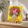DIY Pre-Framed Flower Vase Button Art Canvas Kit
