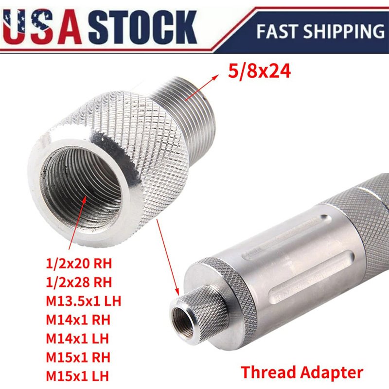 Stainless Steel Thread Adapter 1/2-28 M14x1 M15x1 13.5x1 to 5/8-24  device