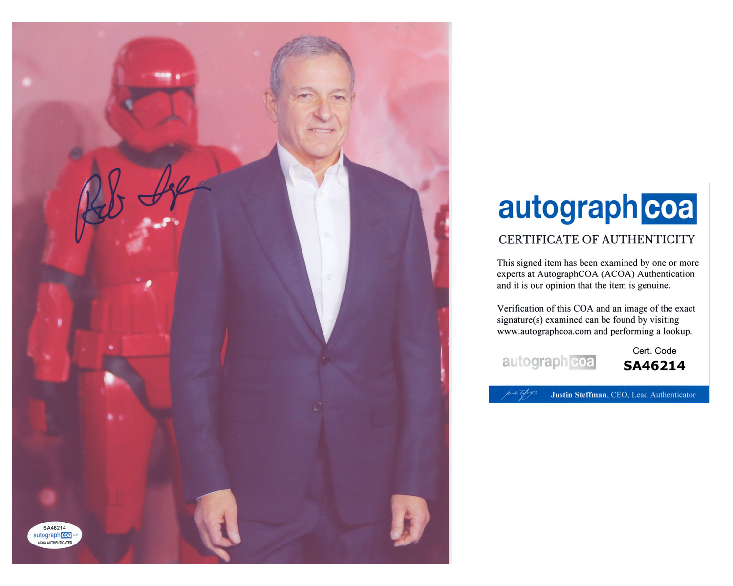 Bob Iger Robert Signed Autographed 8x10 Photo Poster painting Walt Disney CEO ACOA COA