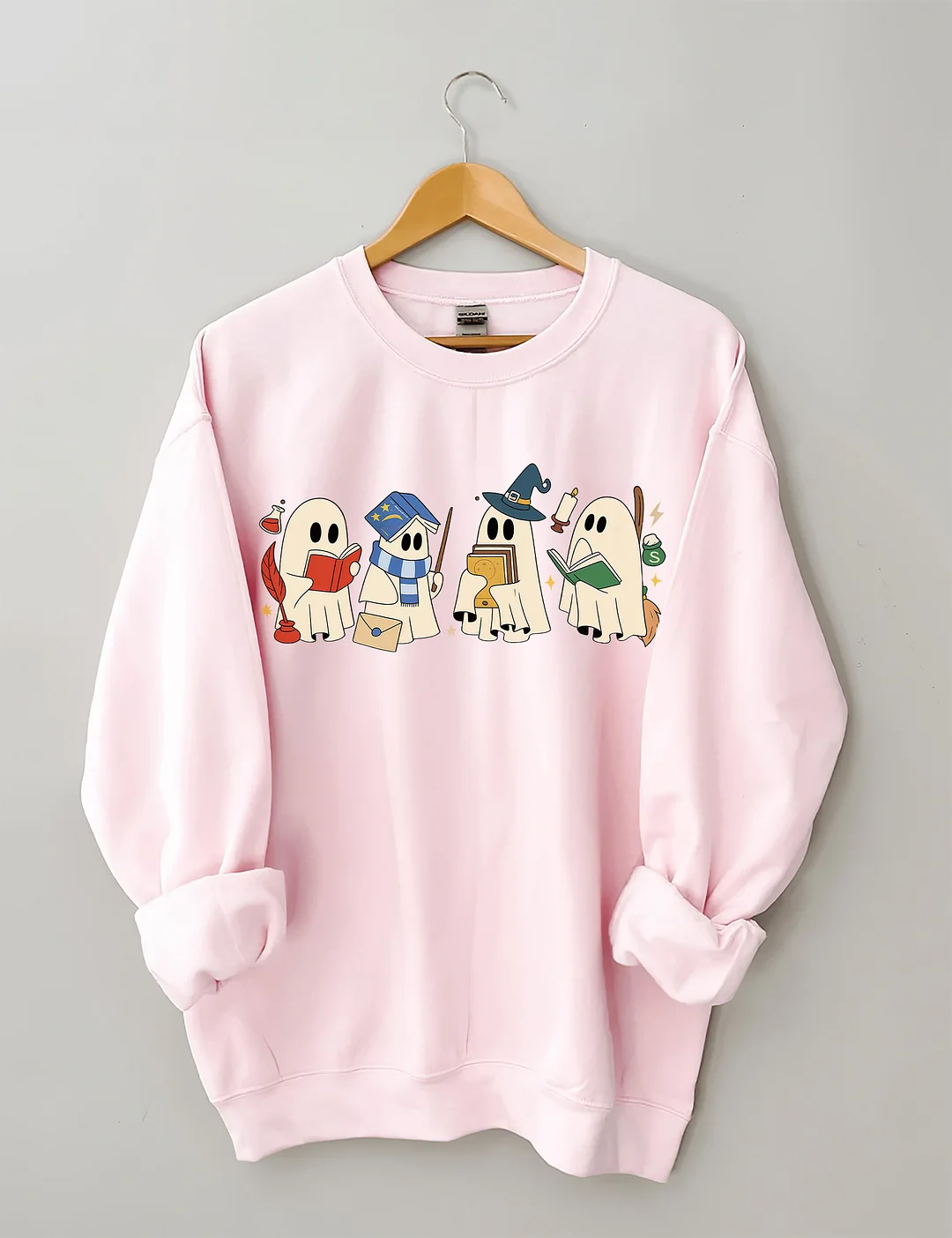 Halloween Ghosts Reading Book Sweatshirt
