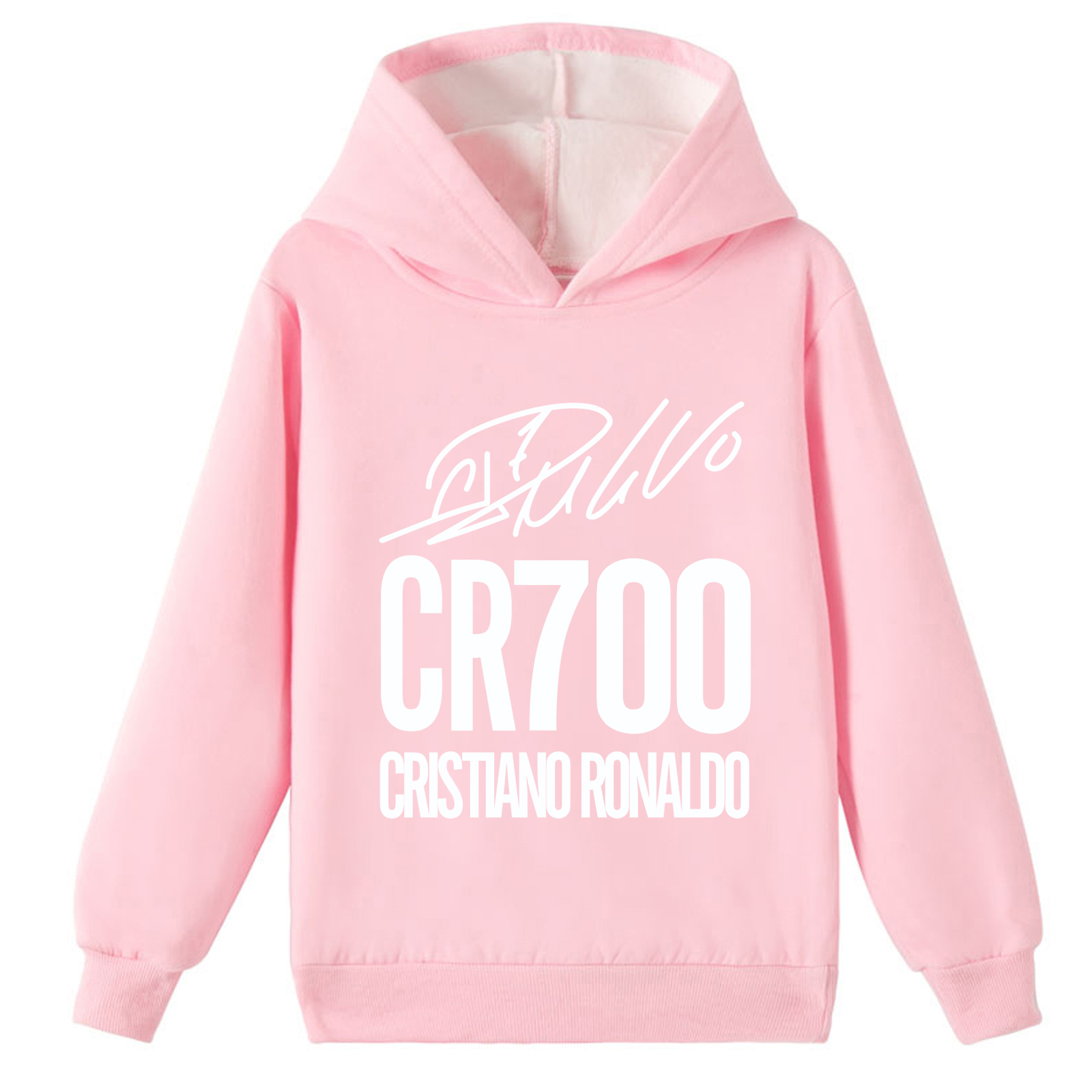 Mayoulove Cristiano Ronaldo Fleece Hoodie for Kids - Unisex Sweatshirt, Stylish Sportswear for Boys  Girls-Mayoulove