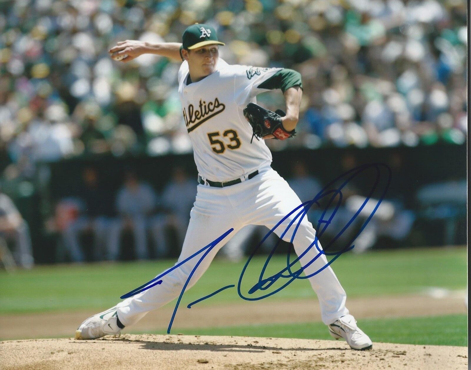 **GFA Oakland Athletics *TREVOR CAHILL* Signed 8x10 Photo Poster painting AD5 COA**