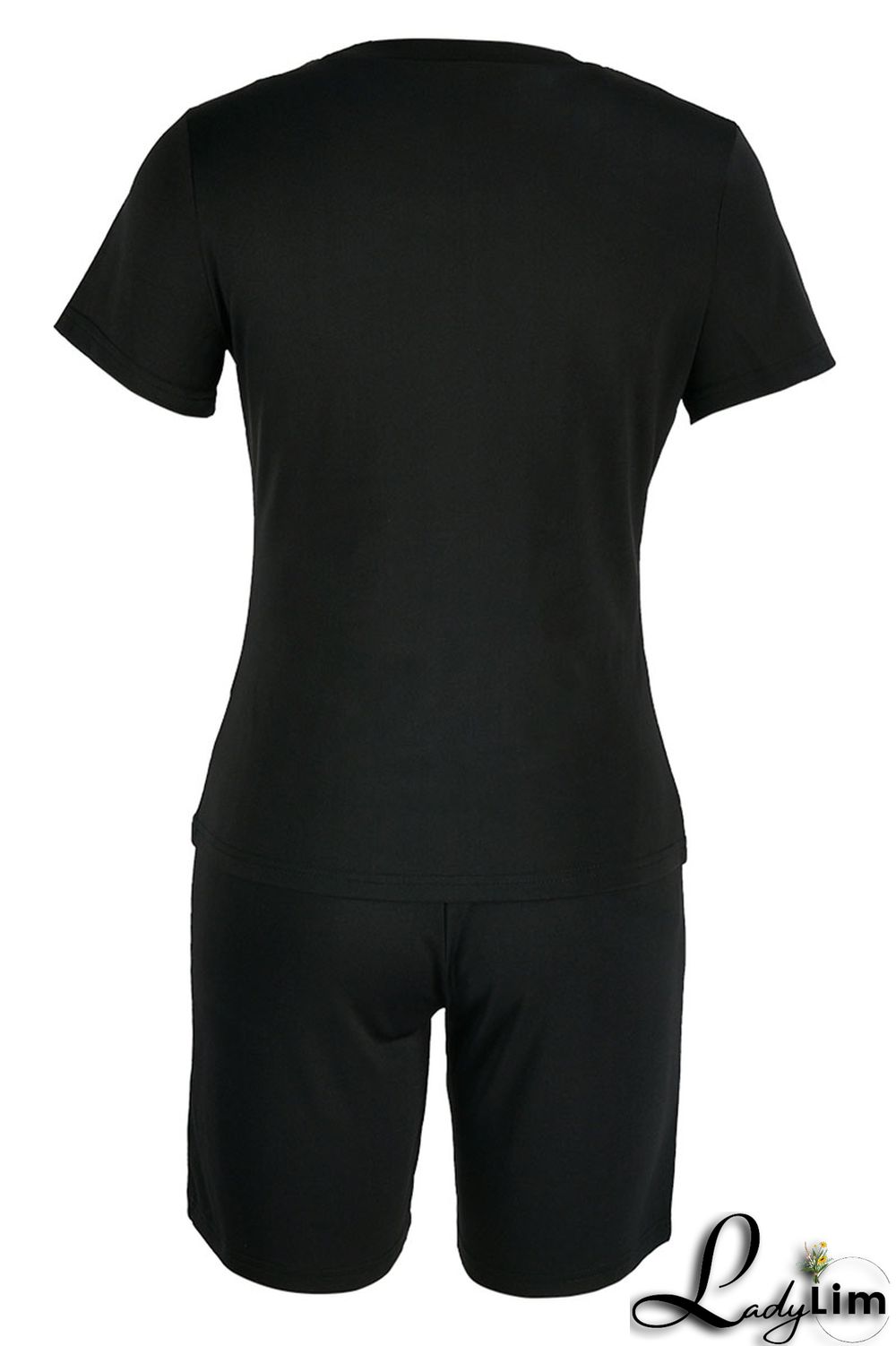 Yellow Casual Print Patchwork O Neck Short Sleeve Two Pieces