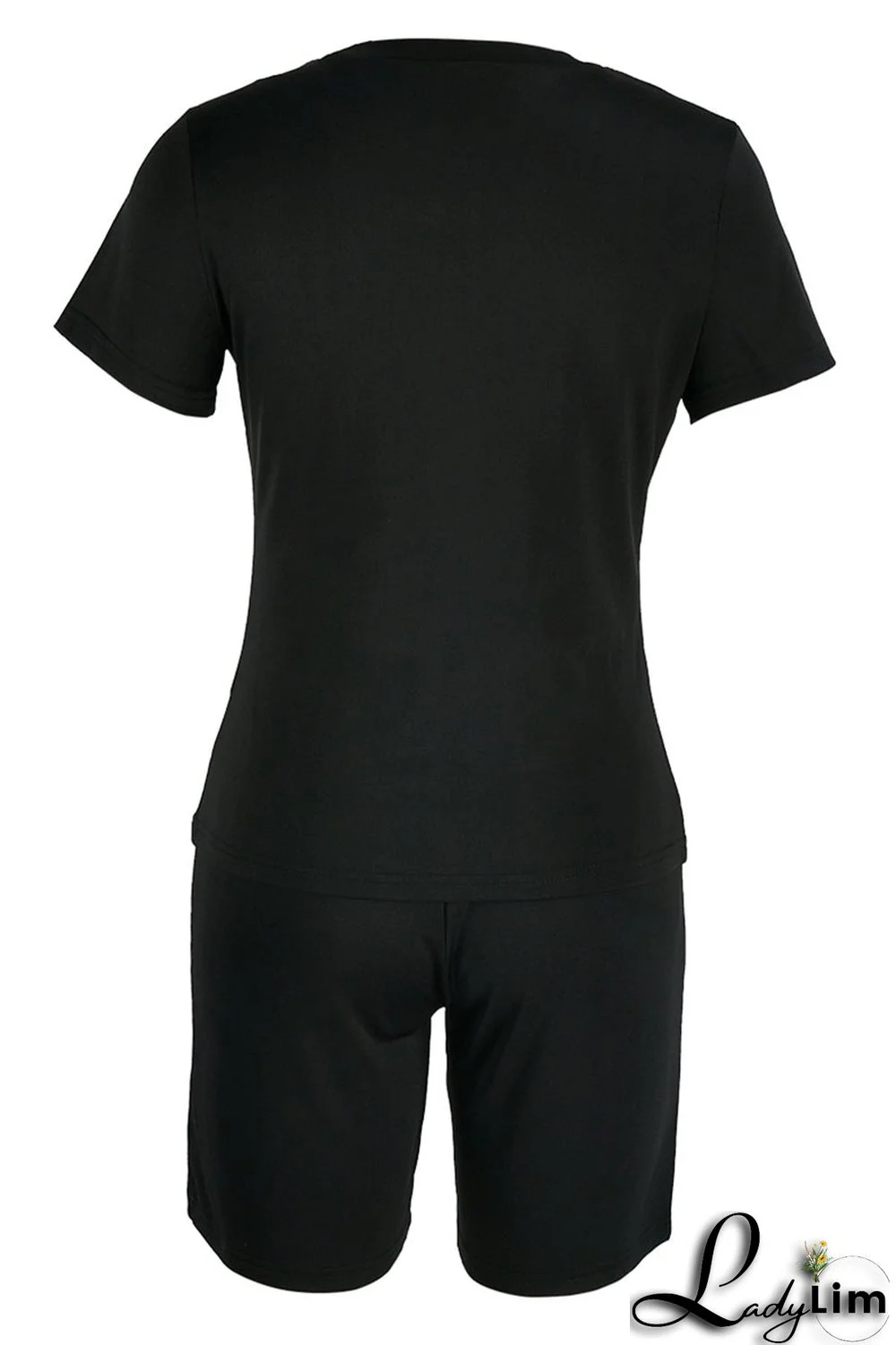 Yellow Casual Print Patchwork O Neck Short Sleeve Two Pieces