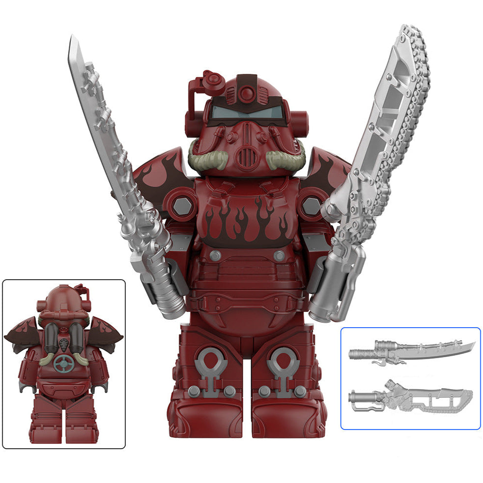 T-51 Power Armor (Hot Rod Flames) Custom Fallout Minifigure Minifigure Bricks monstertoys