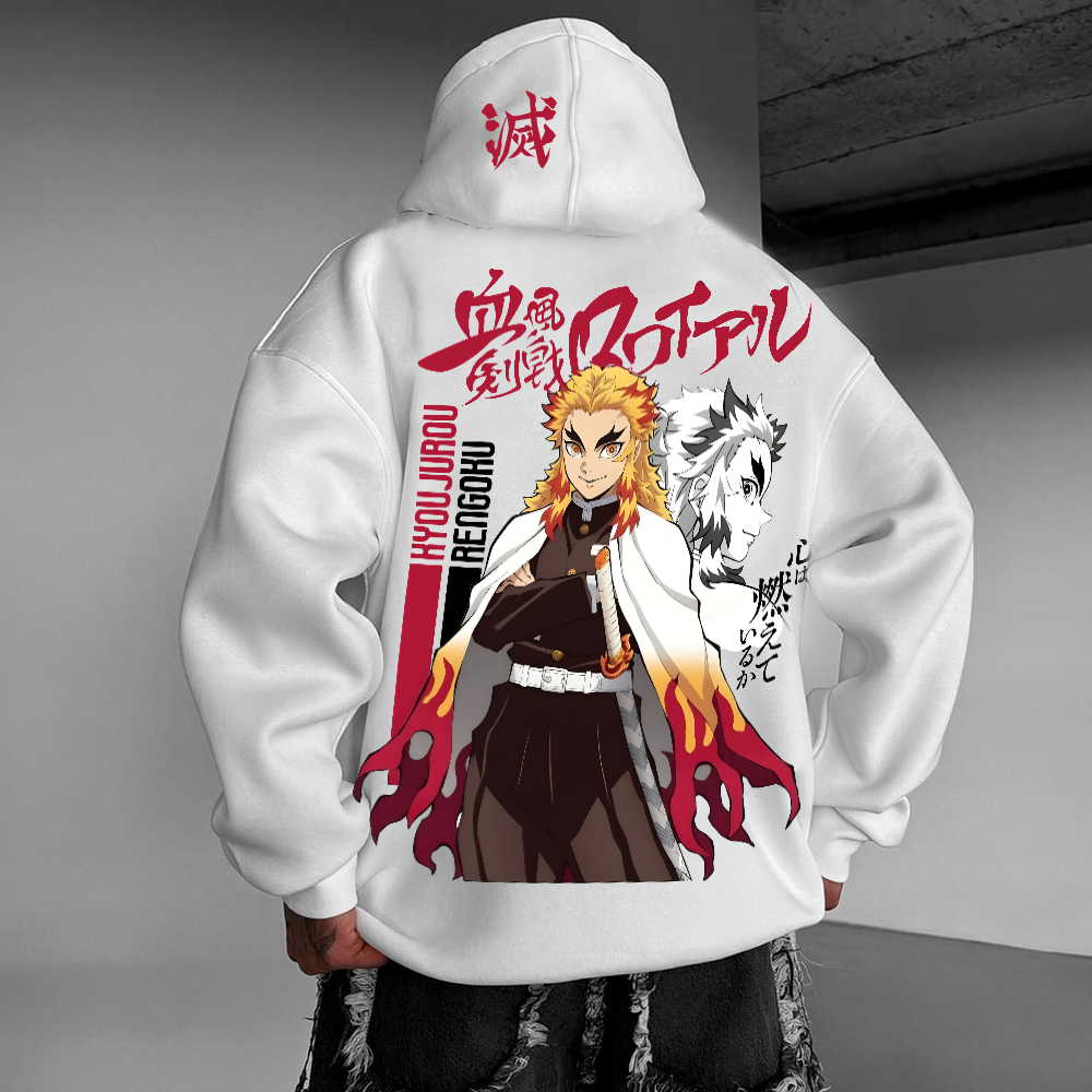 Oversized Unisex Anime Demon Slayer Print Hoodie