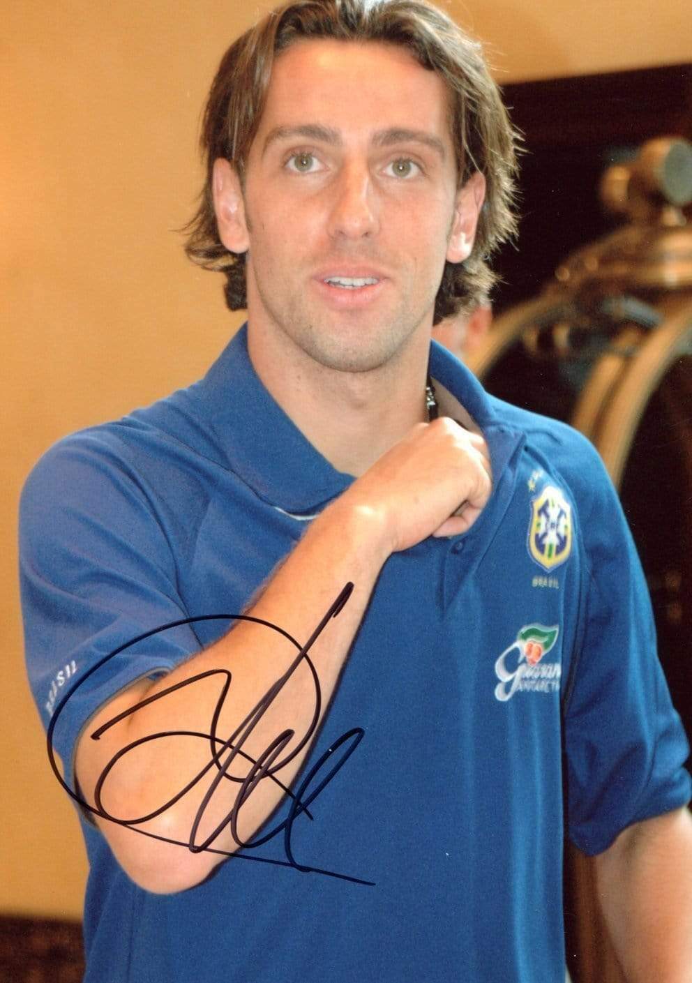 SOCCER Edu Gaspar BRAZIL NATIONAL TEAM autograph, IP signed Photo Poster painting