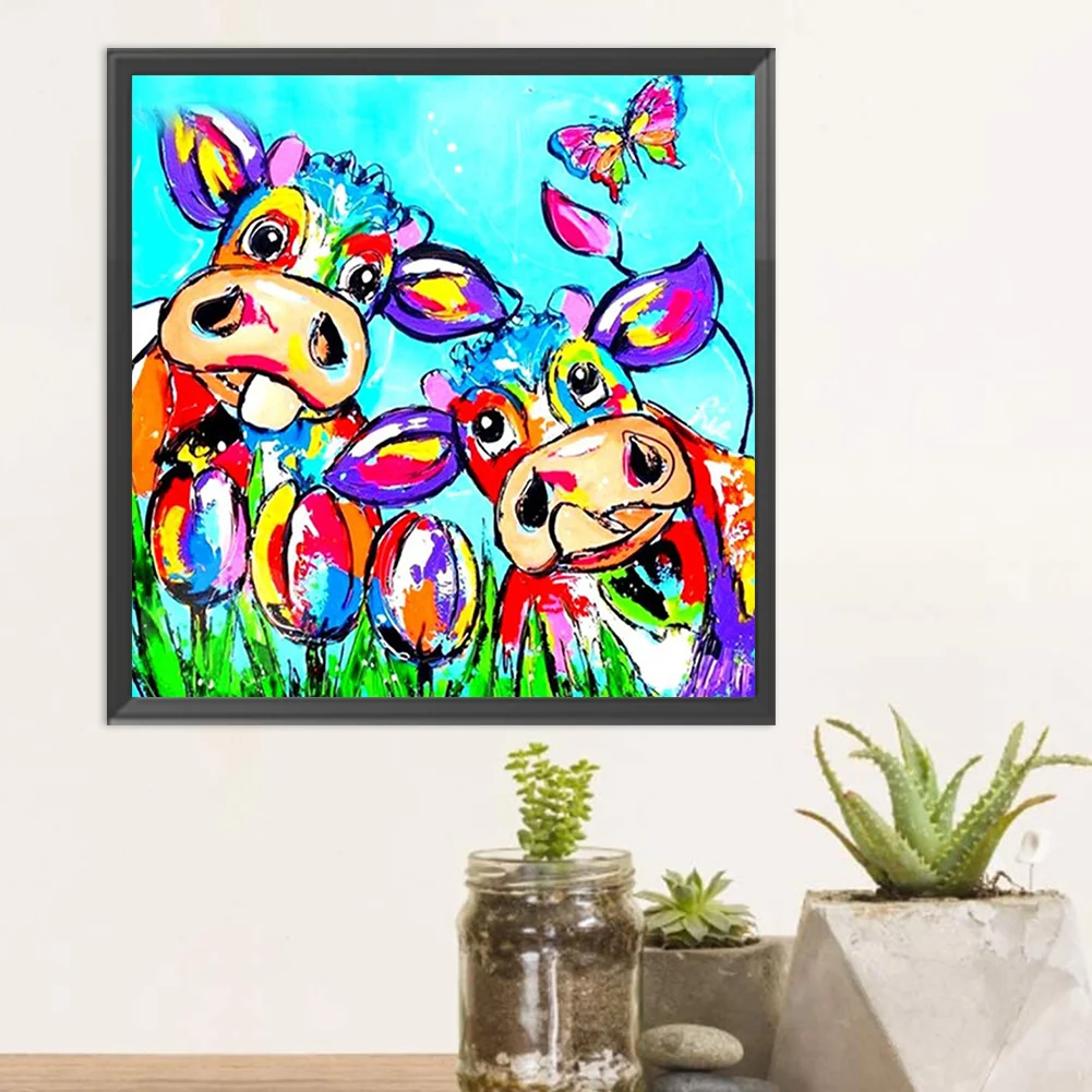 DIY Paint By Number 40*40cm - Abstract Cow