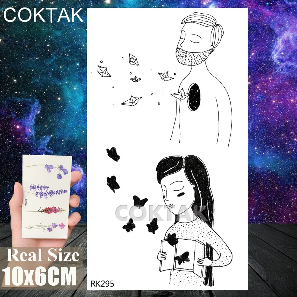 Creative Sexy Lady High Heels Temporary Tattoos Sticker Black Fake Waterpoof Tattoos Body Art Arm Chest Tattoo Decal For Adult