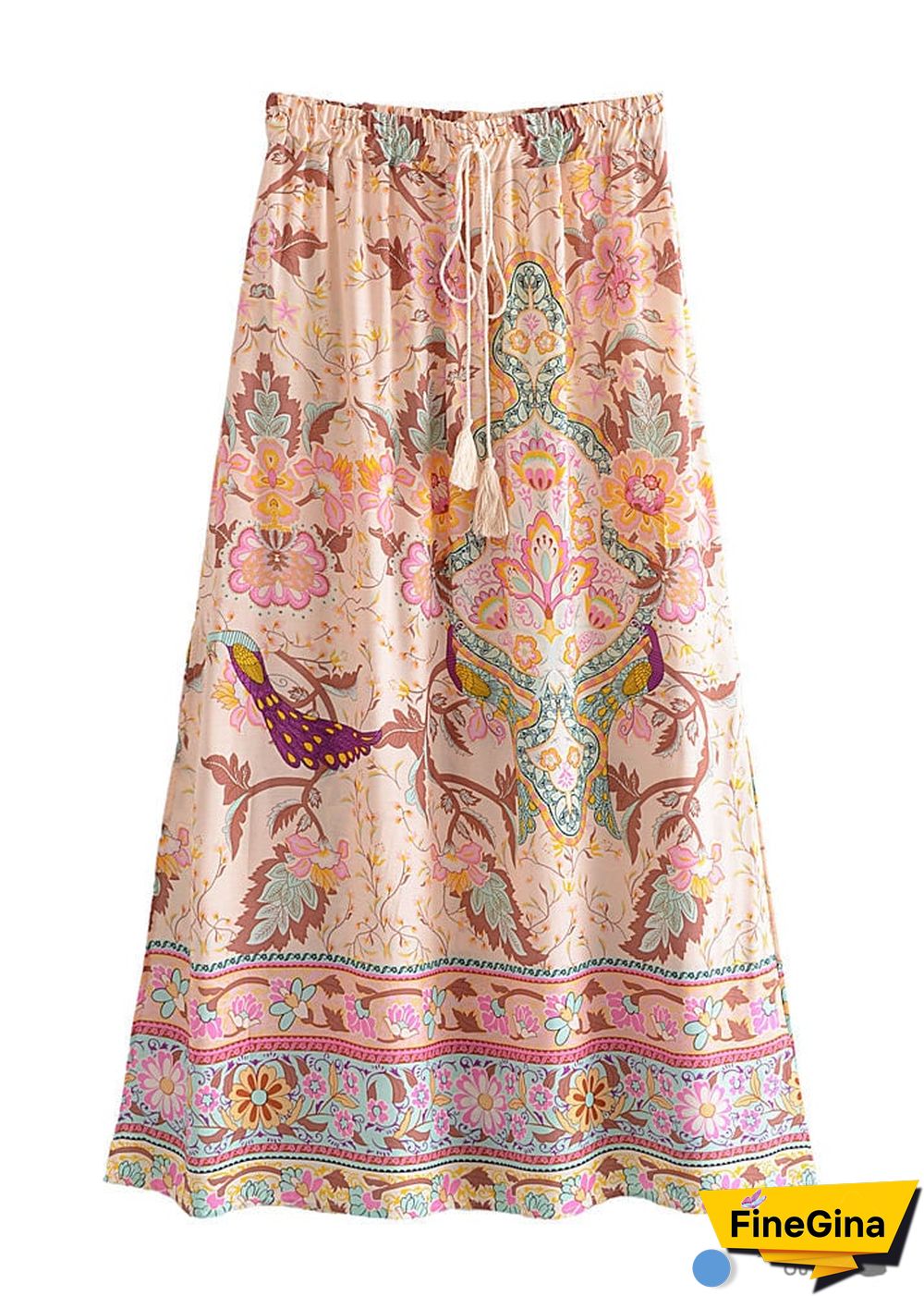 Boho Skirts in Heart Chakra in Pink For Women