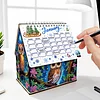 DIY Diamond Painting Special Shape Desktop Cabin Calendar Organizer Box Kit(Owl)