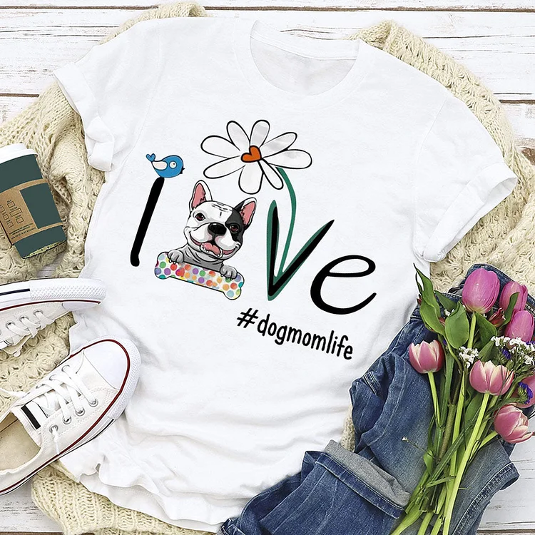 Dog Mom Life T-shirt Tee-03379#537777