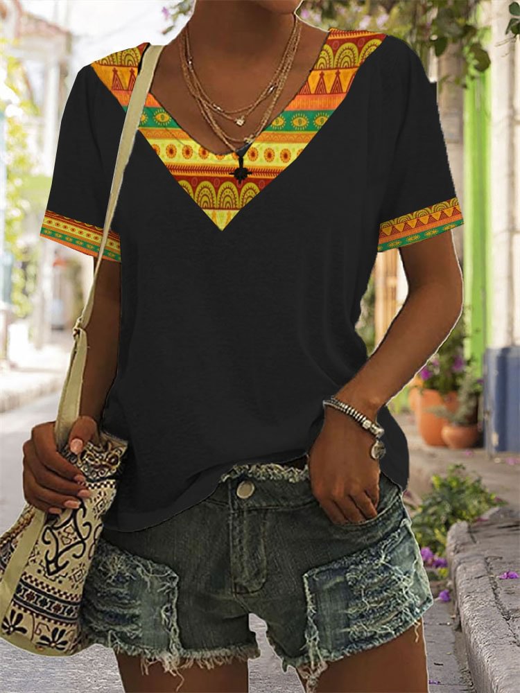 Africa Dashiki Inspired Short Sleeve T Shirt