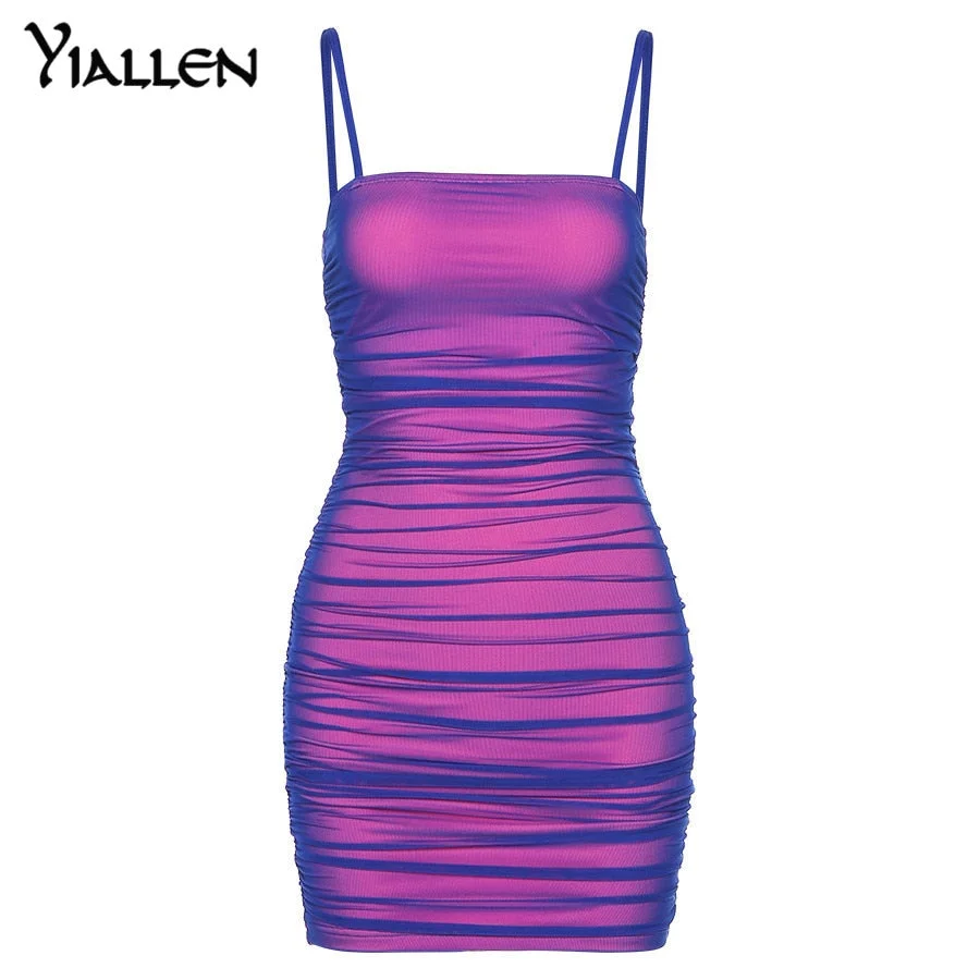 Yiallen Fashion Sexy Female Suspender Dress Summer Party Vacation Deach Festival Birthday Mini Bodycon Dress Women's Clothes2021