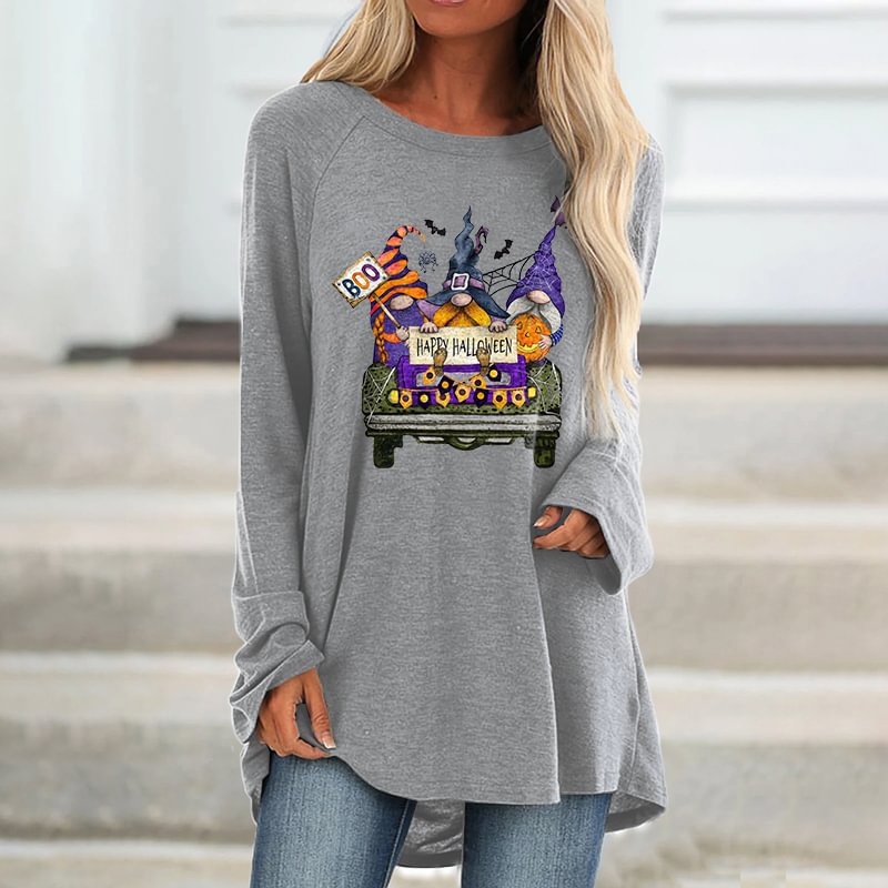 Happy Halloween Printed Loose T-shirt