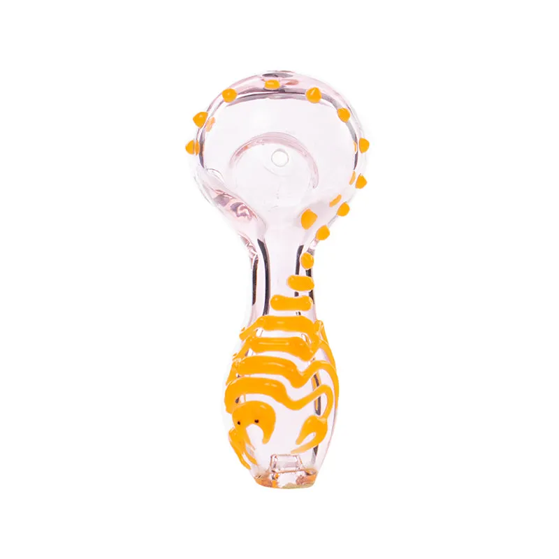 Glowing in the dark glass spoon pipe