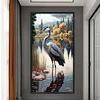 (US Only)Crane Printed Cross Stitch Kit 40x70cm DIY 11CT Thread Art Needlework Home Decor