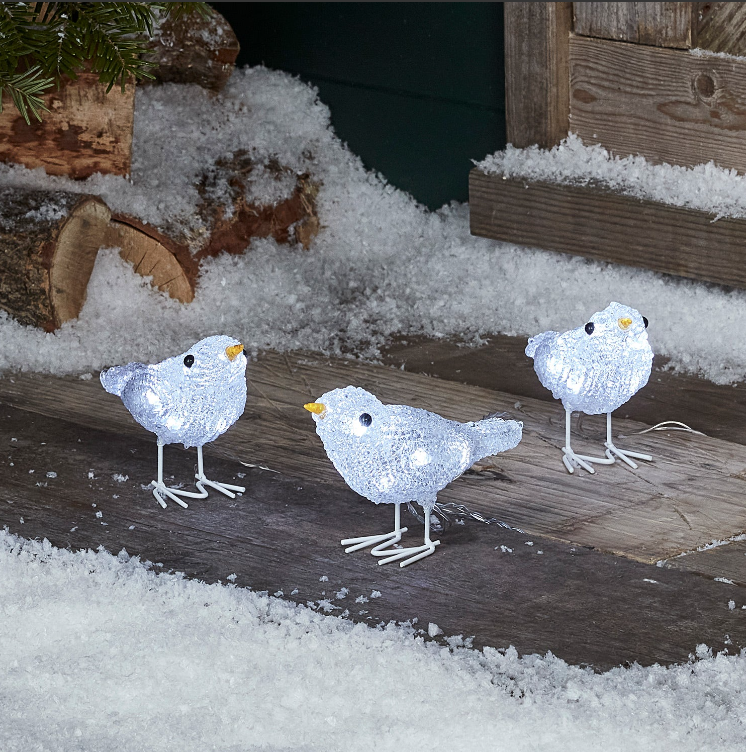 🔥kukelife🔥Set of 3 Acrylic Bird Christmas Figures