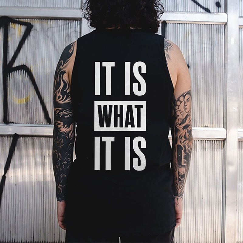 It Is What It Is Printed Casual Vest -  UPRANDY