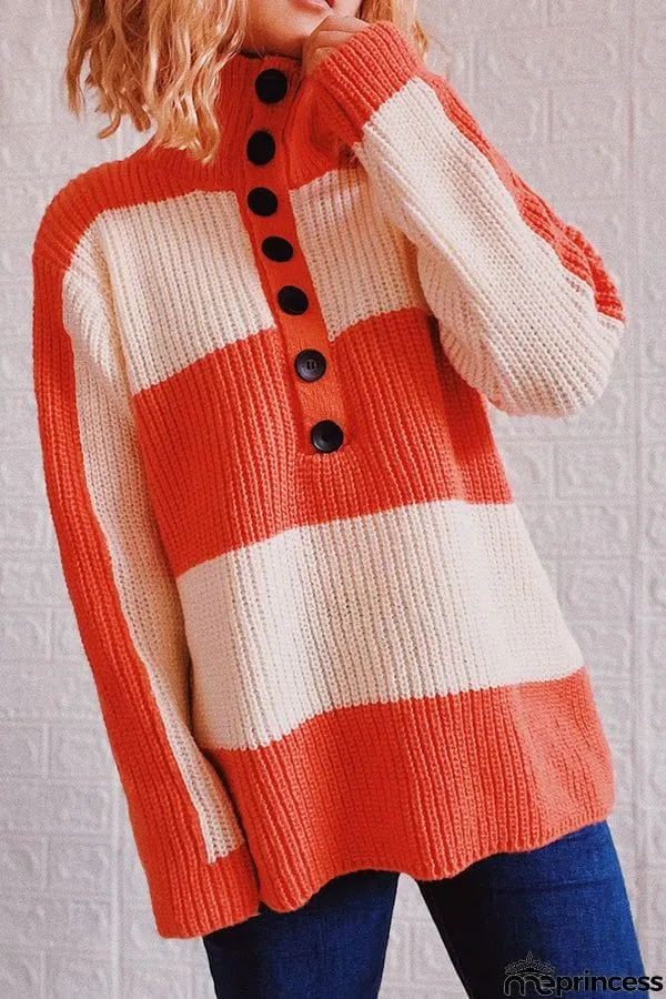 Saturday In the Park Stripe Button Sweater
