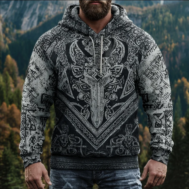 Viking Style Celtic Knot Tie-dye Hoodie Sweater