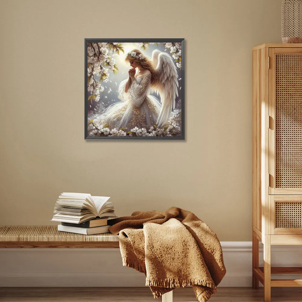 Diamond Painting - Full Round Drill - Praying Angel(Canvas|30*30cm)