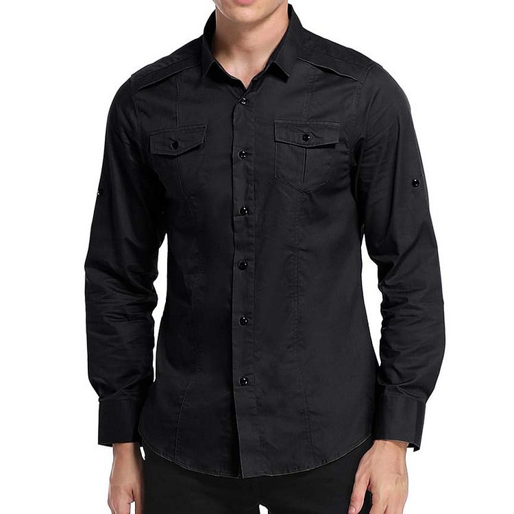 Men's Shirt Long Sleeve Men's Outdoor Men's Cotton Shirt Men's Tooling