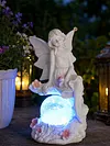 Solar Angel Garden Decor Resin Statue Outdoor Light 600mAh Battery