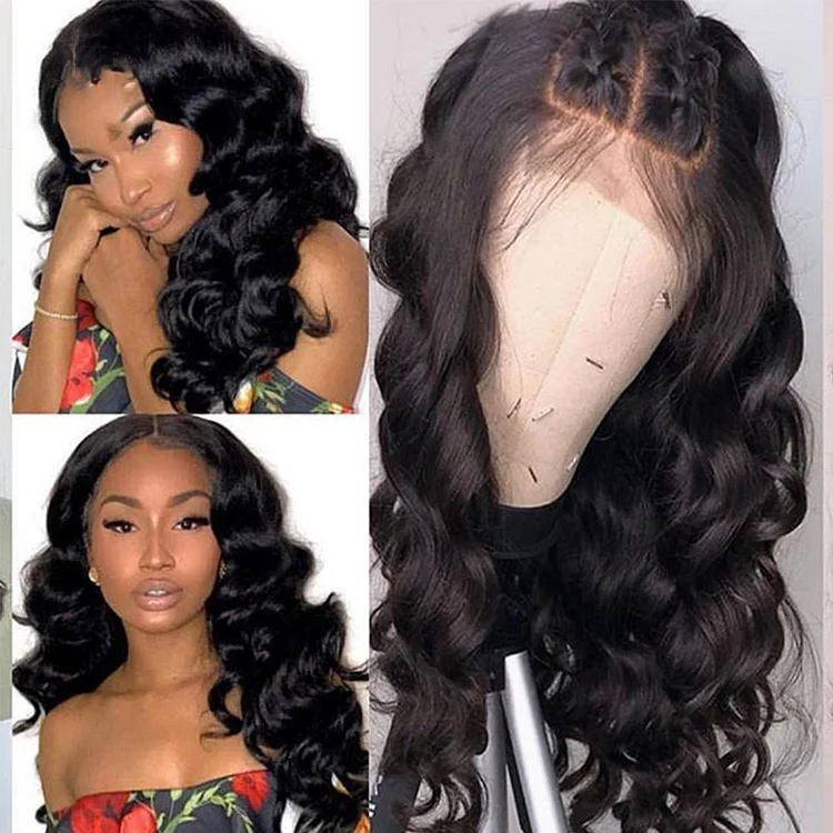 Full Lace Human Hair Wigs Brazilian Loose Wave Human Hair Wigs With Wig ...