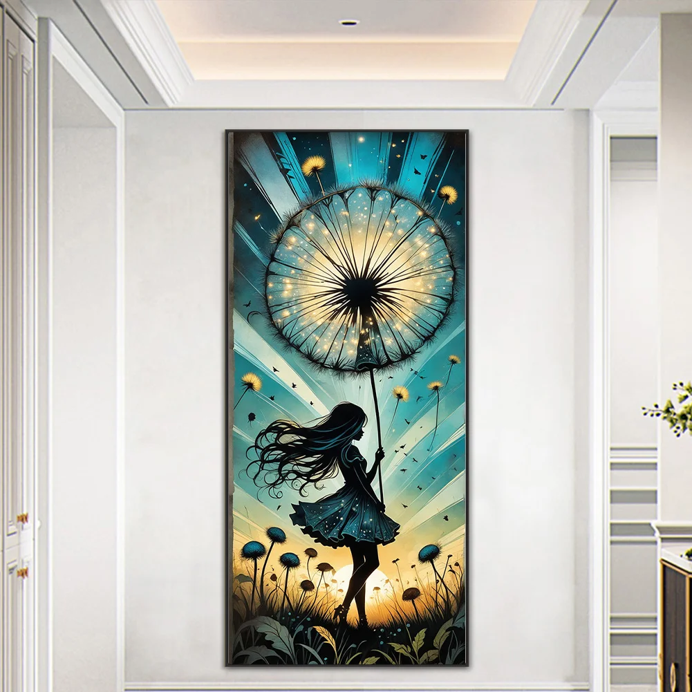 Diamond Painting - Full Round Drill - Dandelion Girl(Canvas|40*90cm)