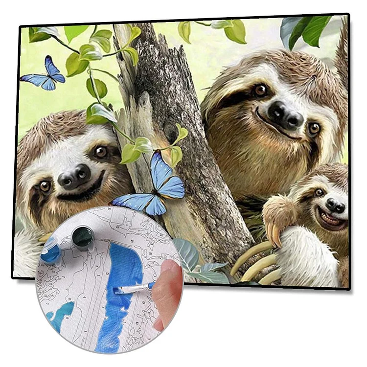 Sloth Diamond Painting for Adults-Sloth Diamond Art for Adults,Animal Gem  Art Ki