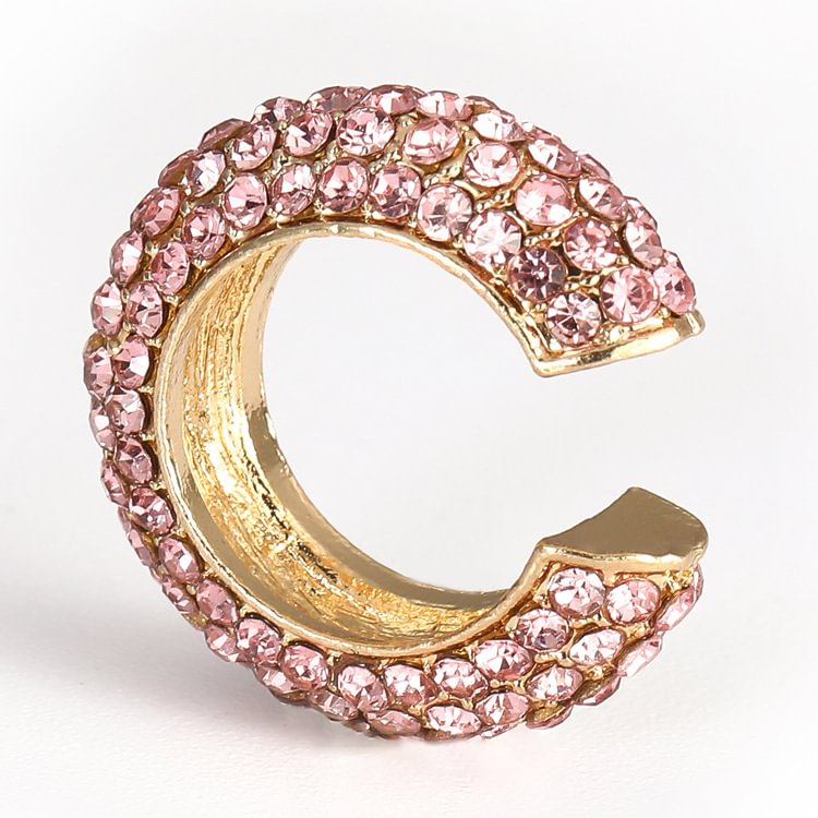 C-shaped color diamond female ear clip
