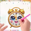 12 STÜCKE 2d flache DIY Diamant Kunst Kühlschrank Aufkleber für Wohnkultur (Wecker)
