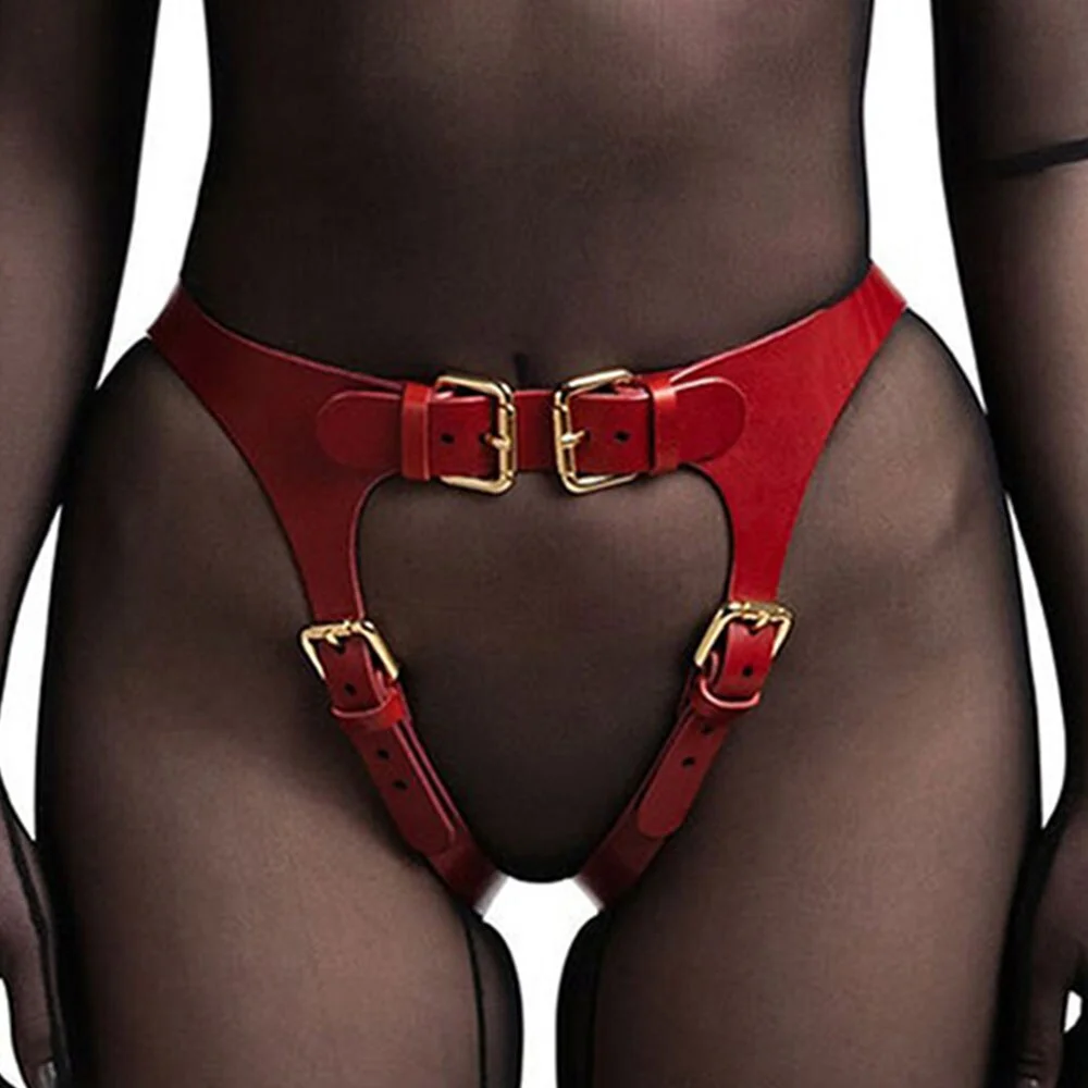 Billionm Fullyoung Sexy Women Faux Leather Lingerie Harness Belt Erotic Suspender Belt Thigh Garter Bondage Rave Gothic Clothing