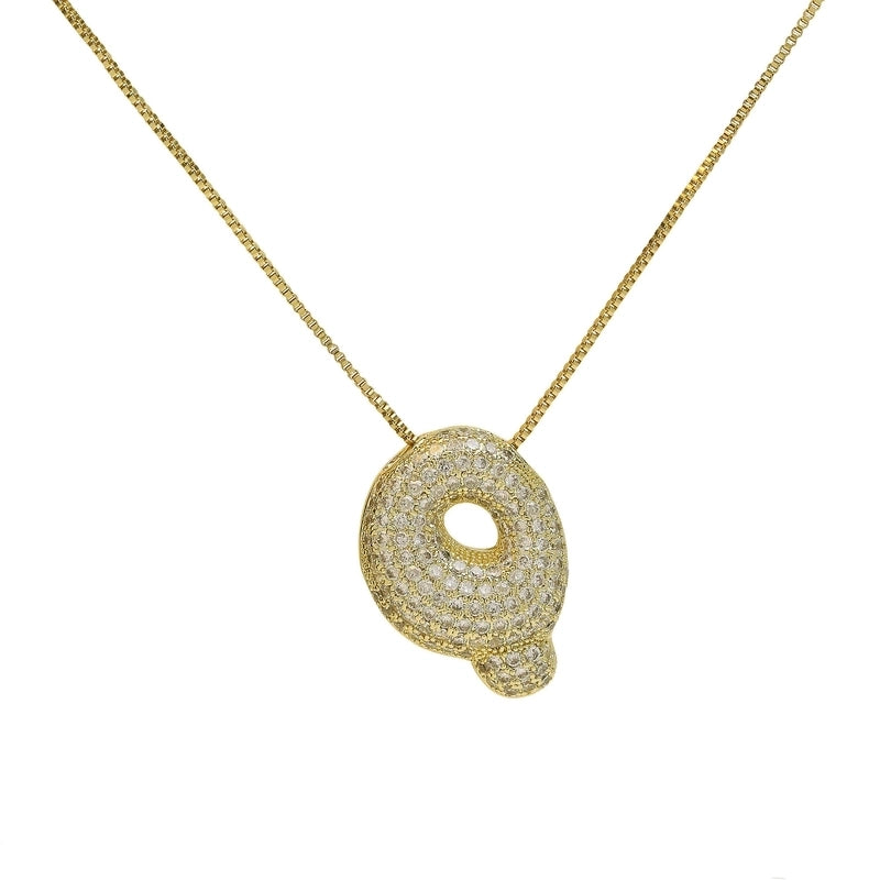 Copper Minimalist Plating Letter Pendant Necklace