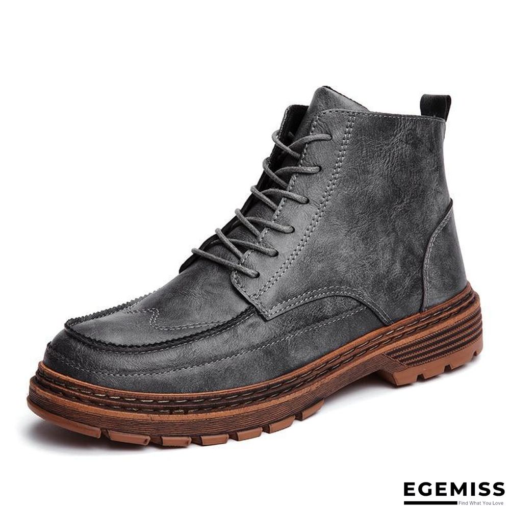 Ankle Men Boots Leather Retro Martin Boots Men Waterproof Tooling Boots Leisure | EGEMISS