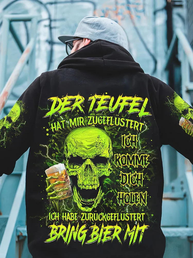 Herren BRING BIER MIT VOLLSTÄNDIGER DRUCK Bedruckter Hoodie