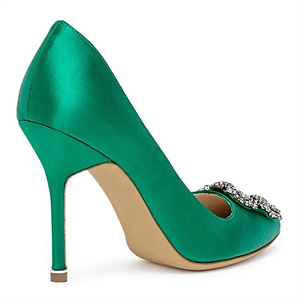 100mm Women's Slik Shoes Diamond Party Wedding Pumps-vocosishoes
