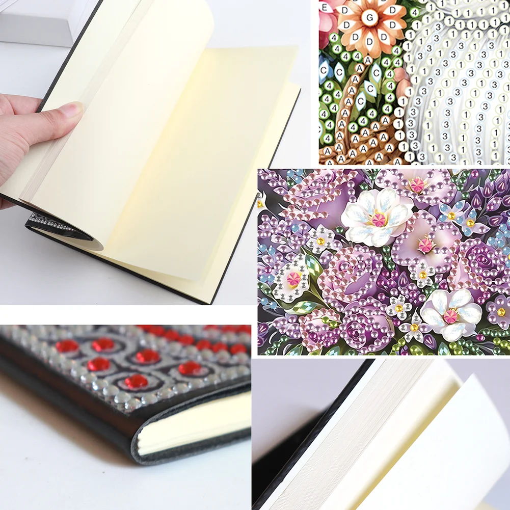 DIY Flowers Vase Special Shaped Diamond Painting Journal Notebook for Students
