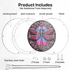 (25cm)DIY Acrylic Jigsaw Puzzle Window Hanging with Hanging Chain DIY Stained Glass Decoration Round Window Puzzle Decor for DIY Craft Project (Jeweled Dragonfly Art)